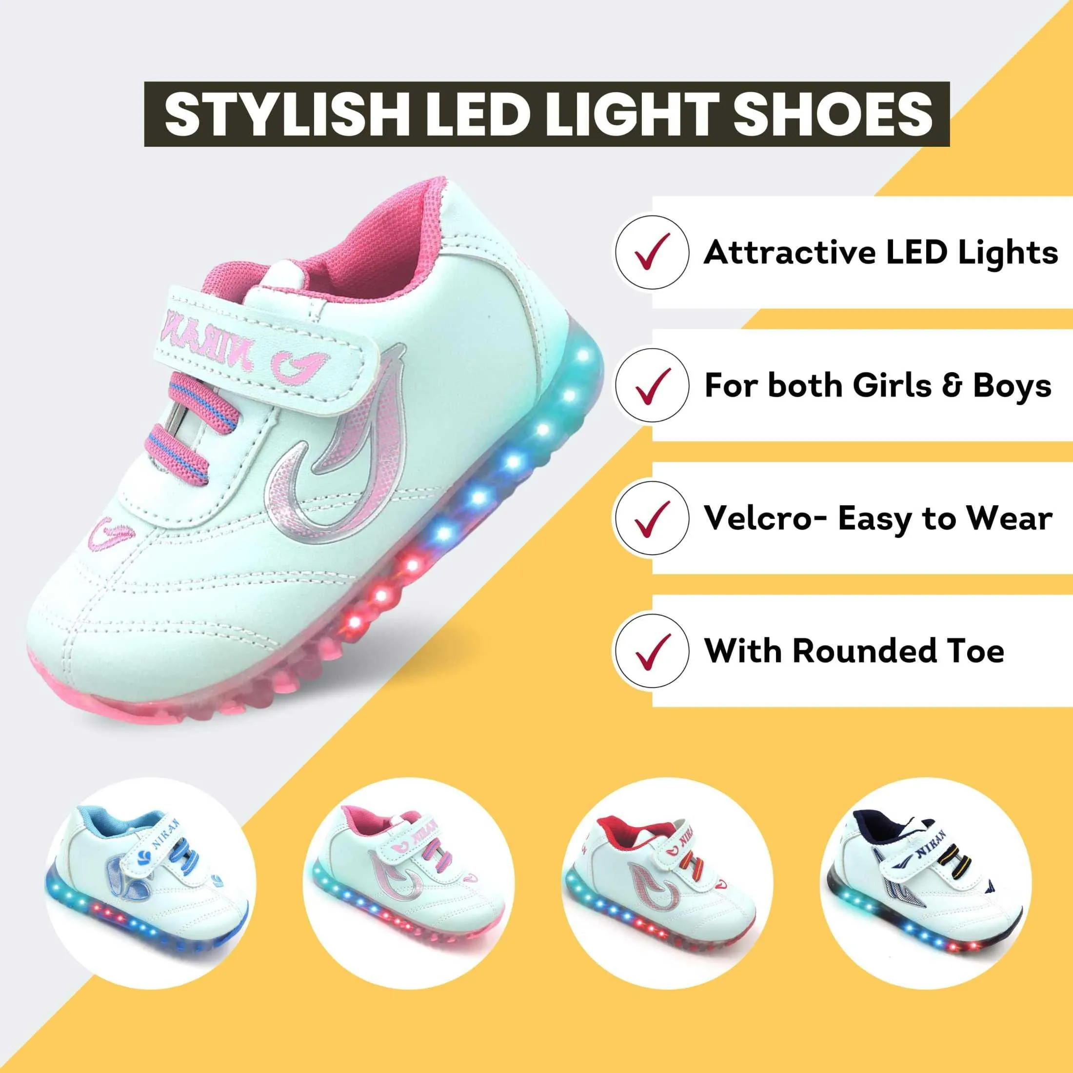 LED Light White Shoes | Combo