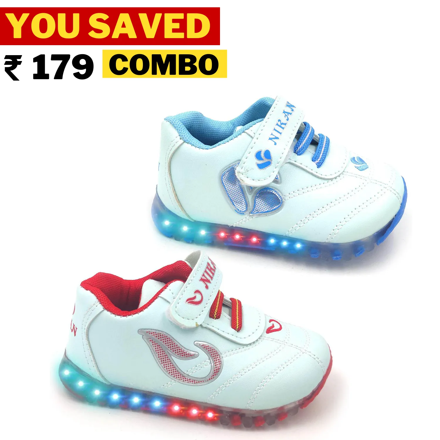 LED Light White Shoes | Combo