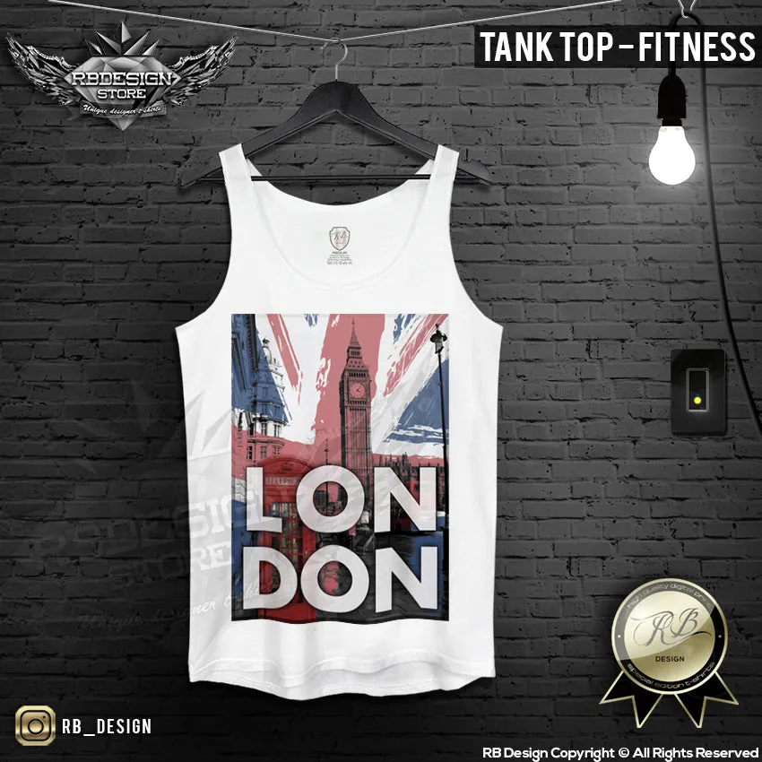 London Men's T-shirt Big Ben UK Flag RB Design Tank Top MD013