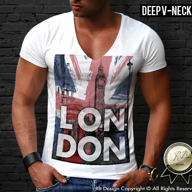 London Men's T-shirt Big Ben UK Flag RB Design Tank Top MD013