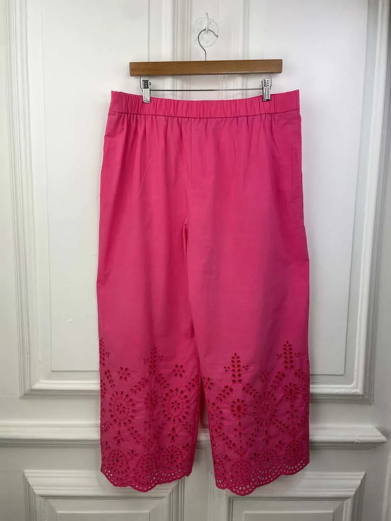 Malissa J 7/8 Broderie Anglaise Trousers - Pink