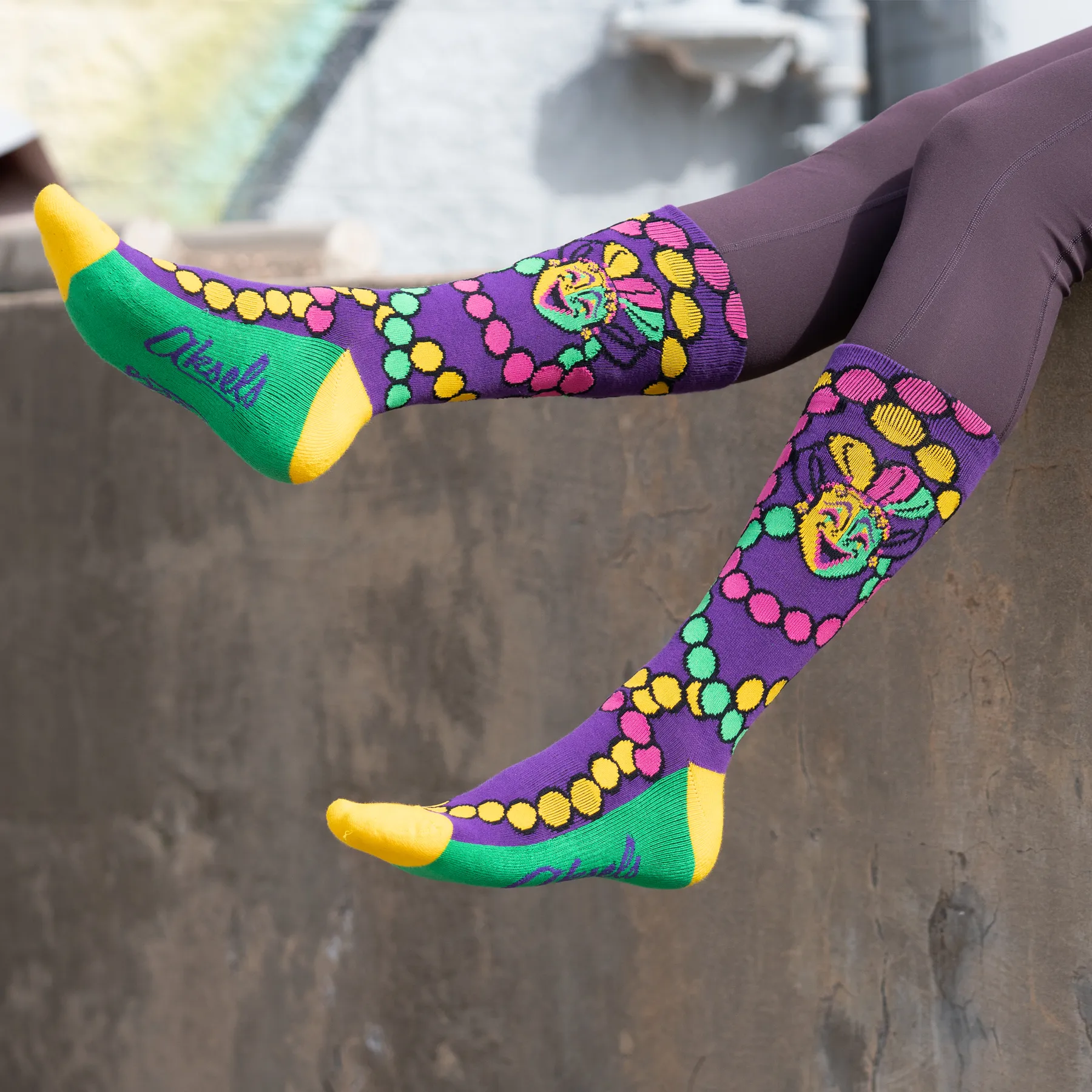 Mardi Gras Beads & Masks Socks