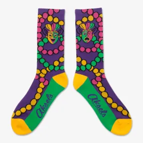 Mardi Gras Beads & Masks Socks