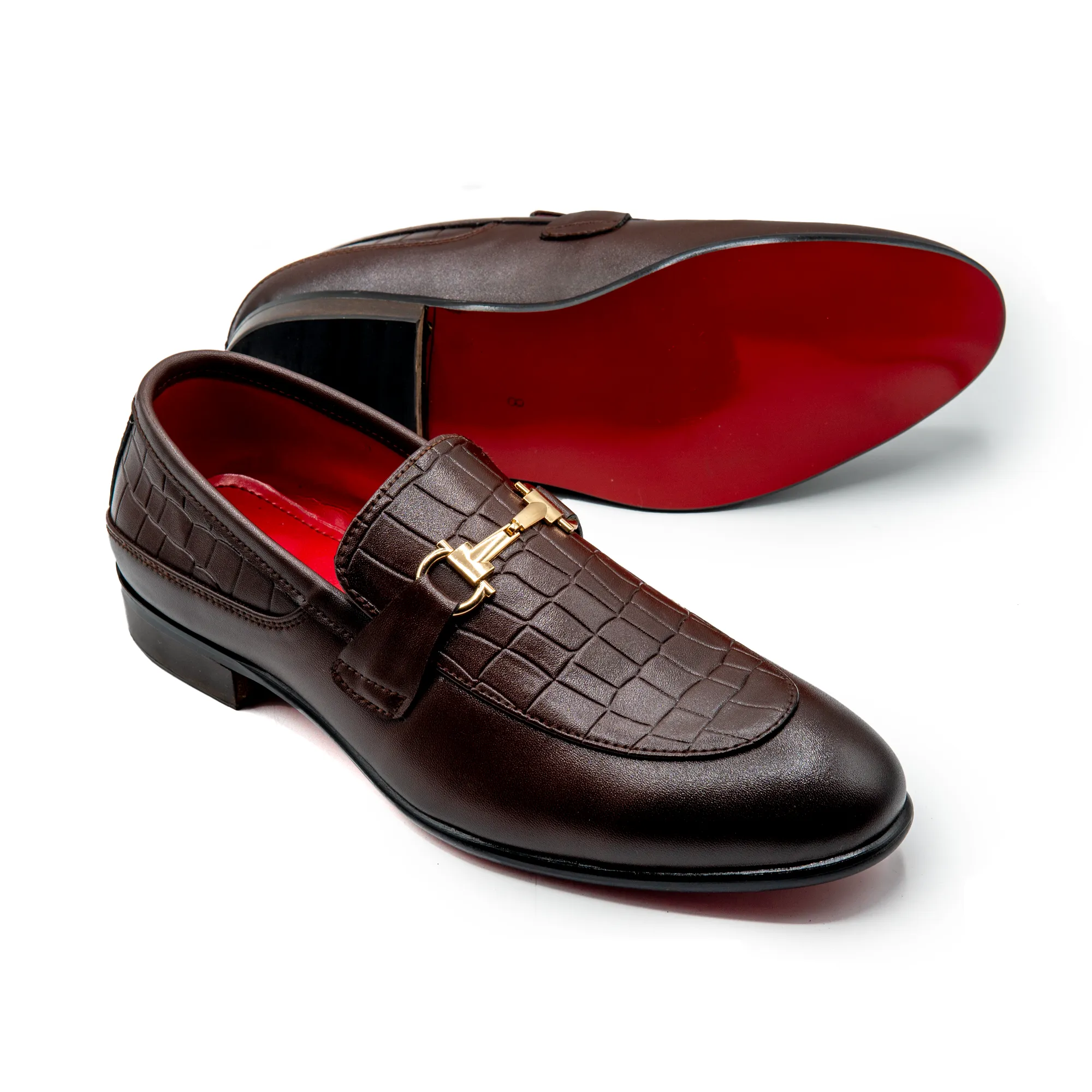 Men Brown Imported PU Leather Shoes