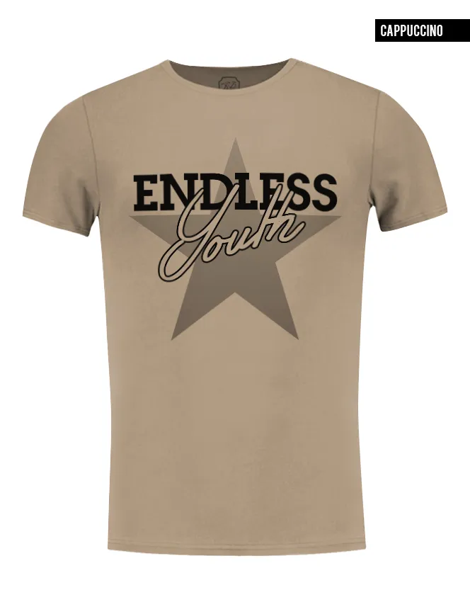 Men's Stylish Casual T-shirt "Endless Youth" Scoop Crew Neck / Color Option / MD750