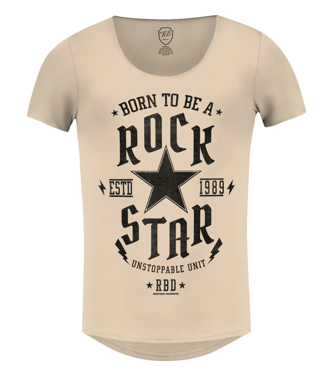 Men's T-shirt Born To be a Rock Star Khaki Beige Gray / Color Option / MD873