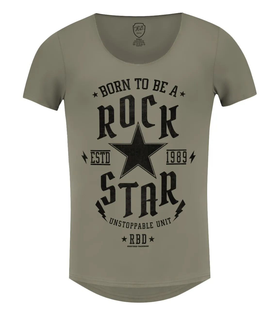 Men's T-shirt Born To be a Rock Star Khaki Beige Gray / Color Option / MD873