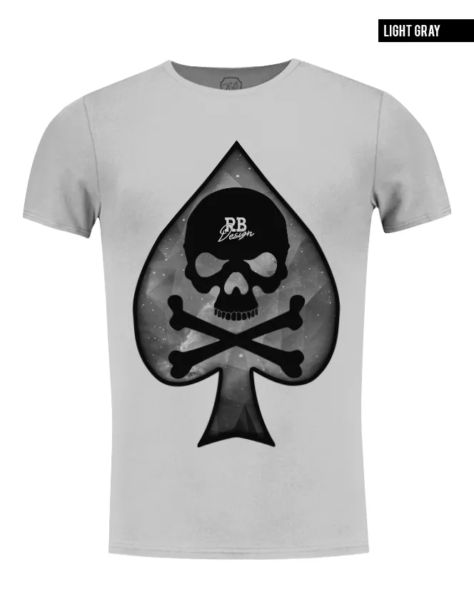 Men's T-shirt RB Design Spade Skull "Galaxy" Graphic Tee / Color Option / MD671