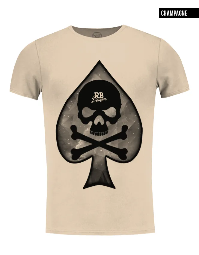 Men's T-shirt RB Design Spade Skull "Galaxy" Graphic Tee / Color Option / MD671