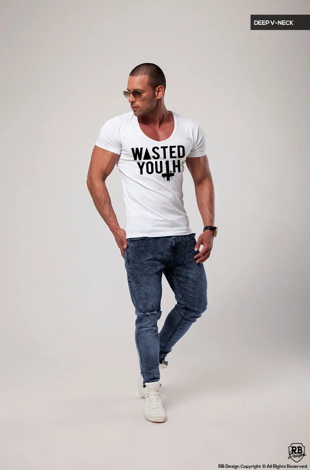 Men's T-shirt Wasted Youth Cool Saying Tee MD757 B