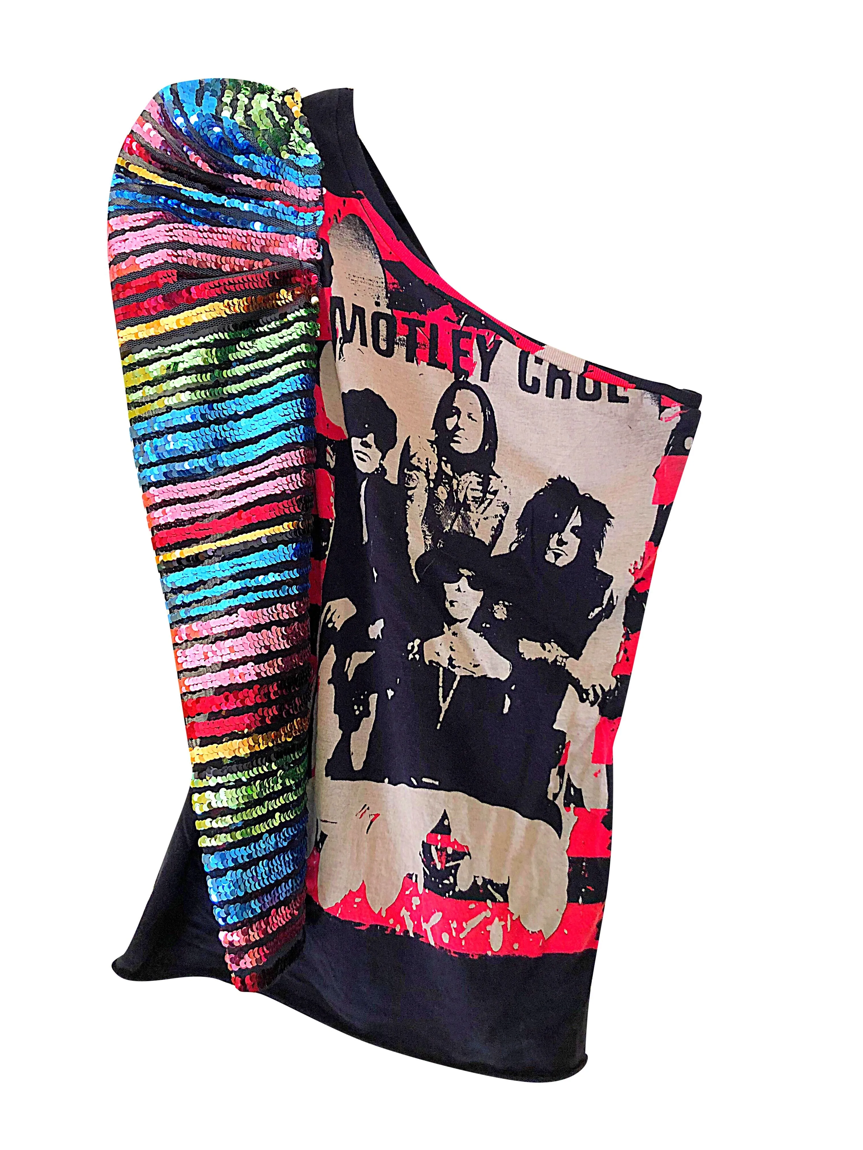 MOTLEY CRUE Sequin Sleeve T Shirt