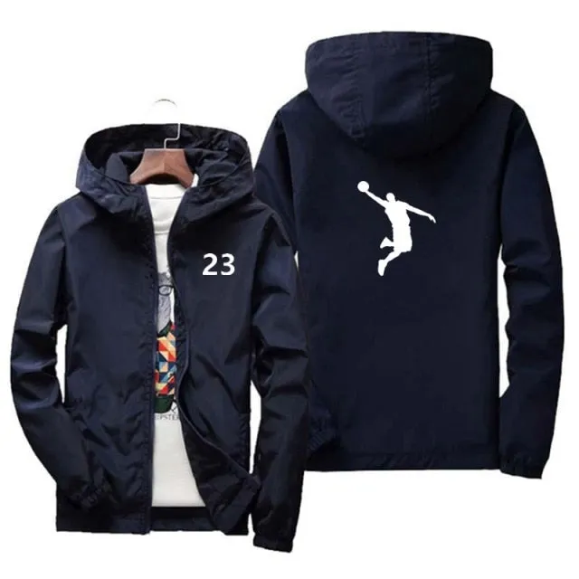 New autumn and winter men's jacket hooded zipper jacket outdoor sports bomber jacket men's jacket thin jacket