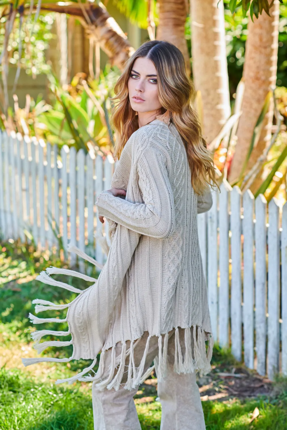 ORINOCO CROCHET CARDIGAN NATURAL CREAM