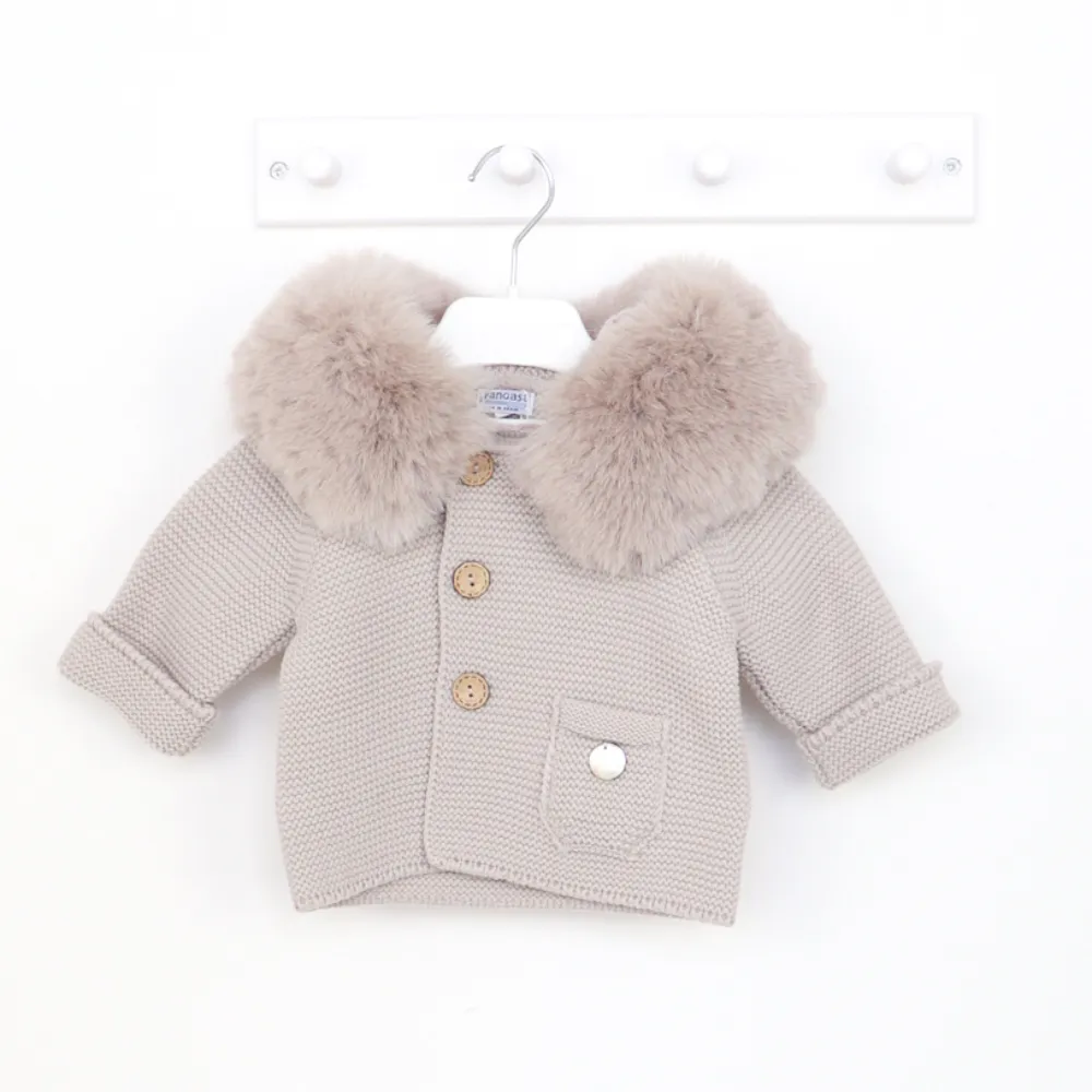 Pangasa Camel Faux Fur Jacket