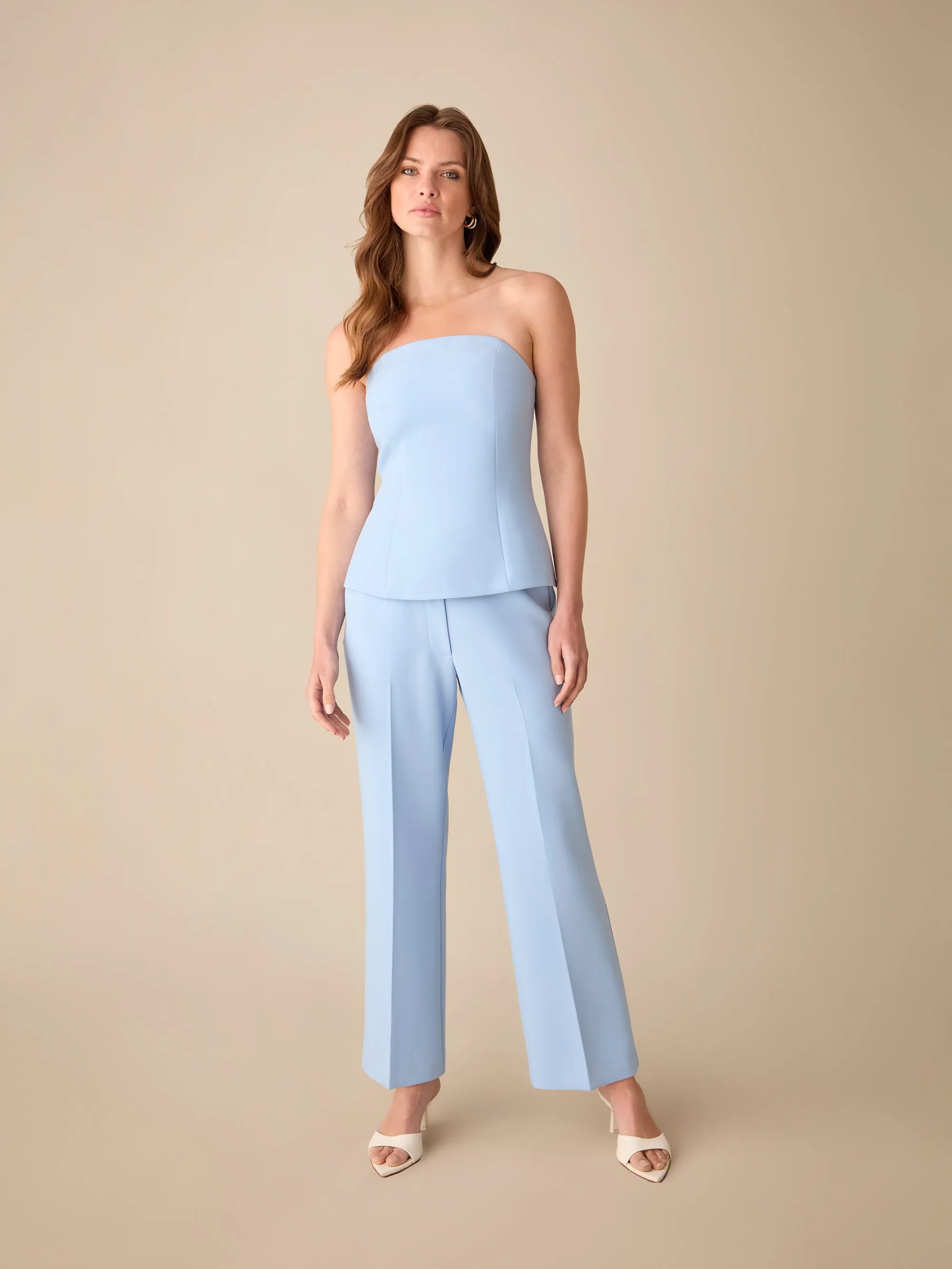 Petite Blue Straight Leg Trousers