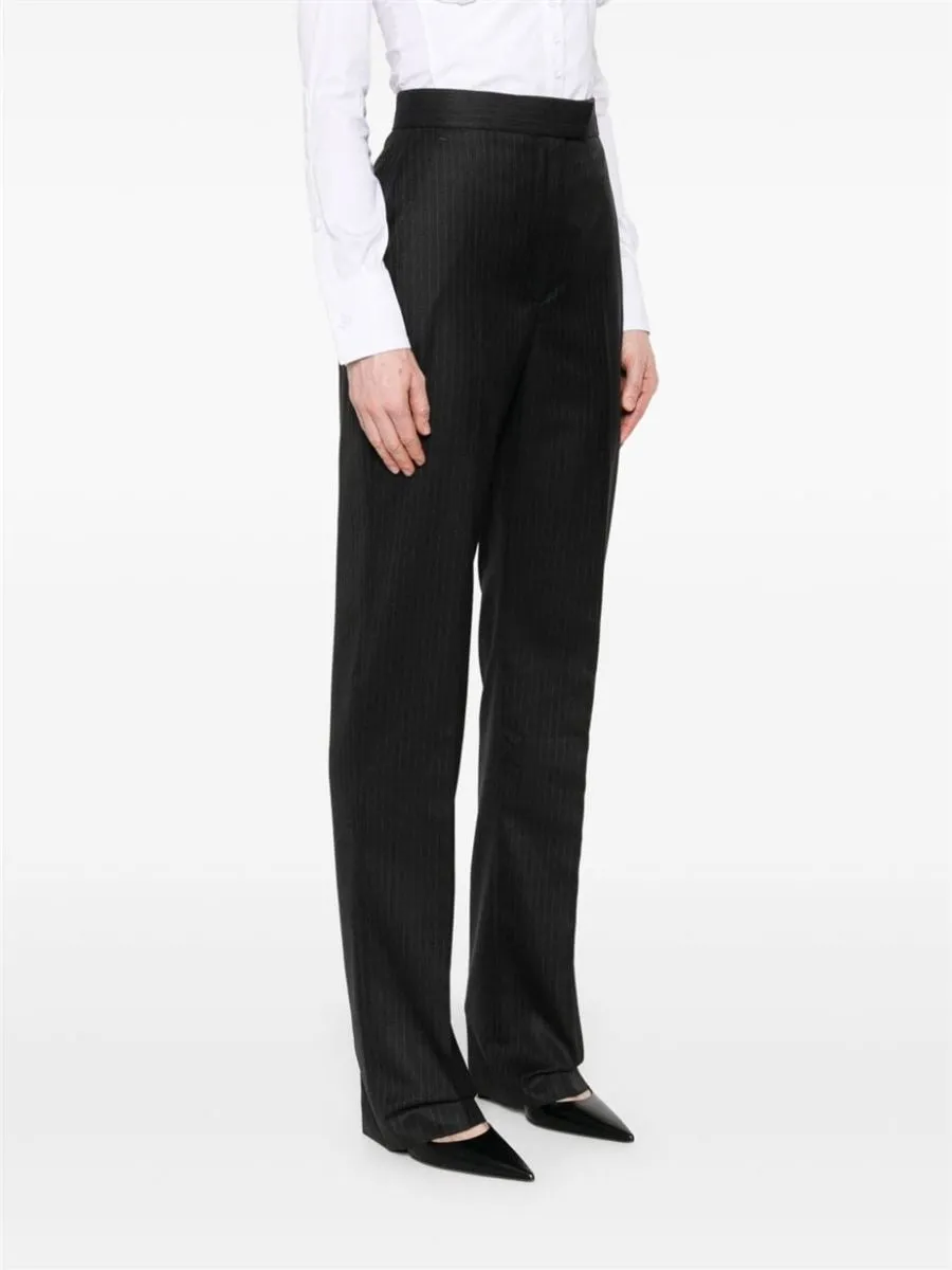 PINSTRIPE WOOL TROUSERS