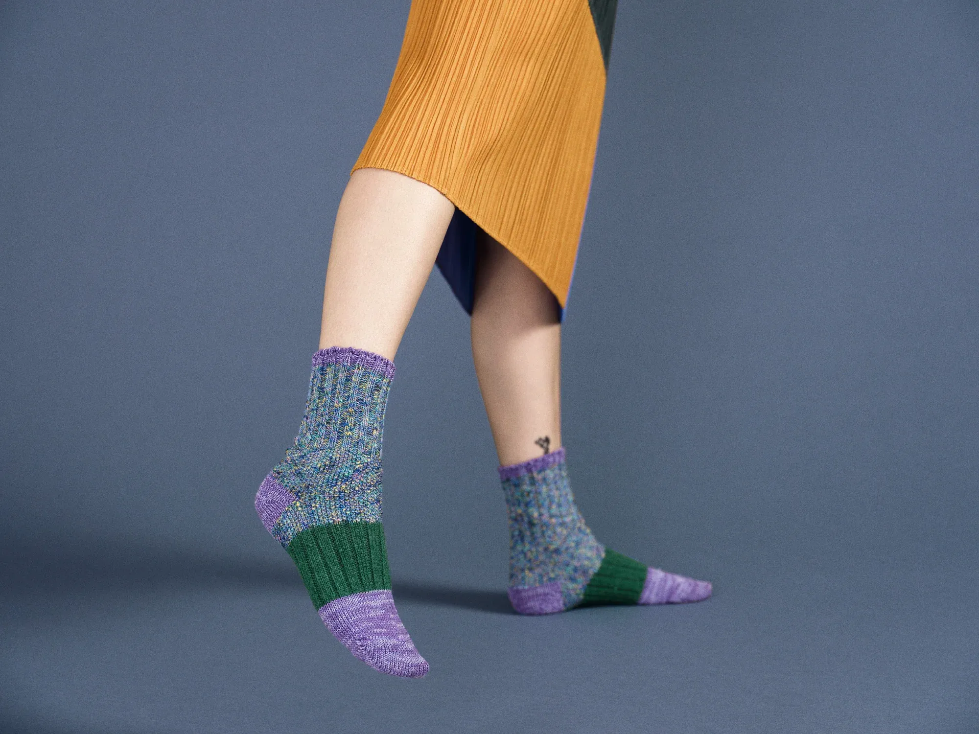 Pixie Dapple Crew Sock Blueberry