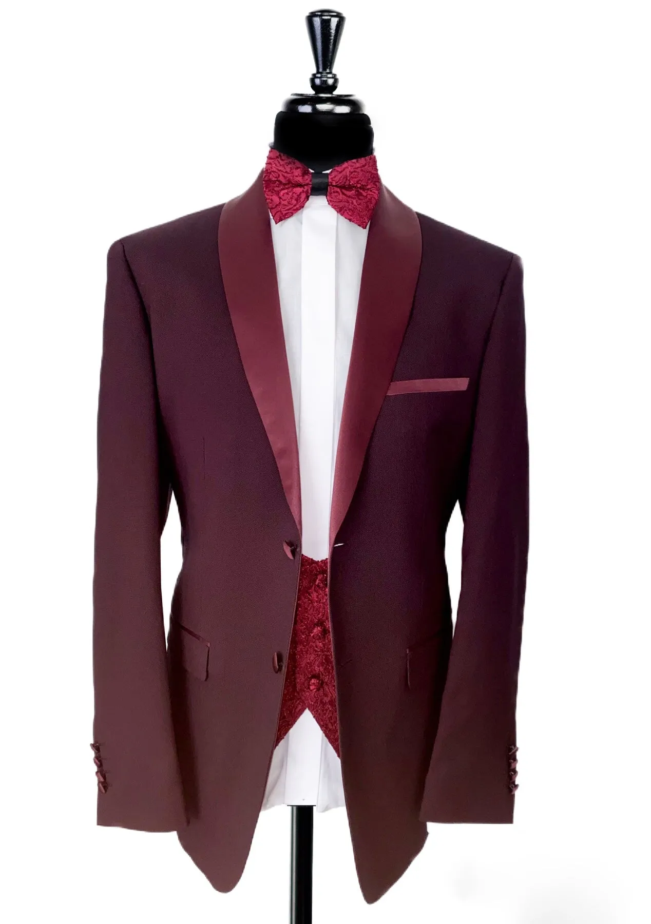 ROBERT SIMON Maroon 4 Piece Suit