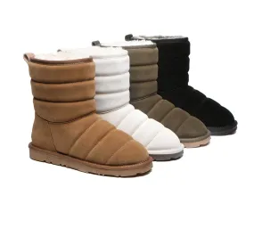 Short Sheepskin Boots Women Puffer