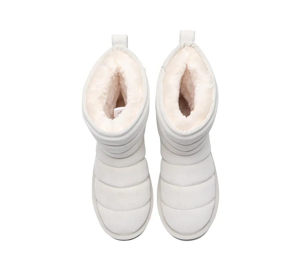 Short Sheepskin Boots Women Puffer