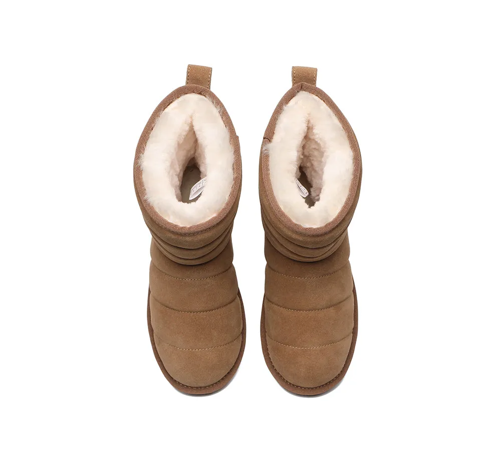 Short Sheepskin Boots Women Puffer