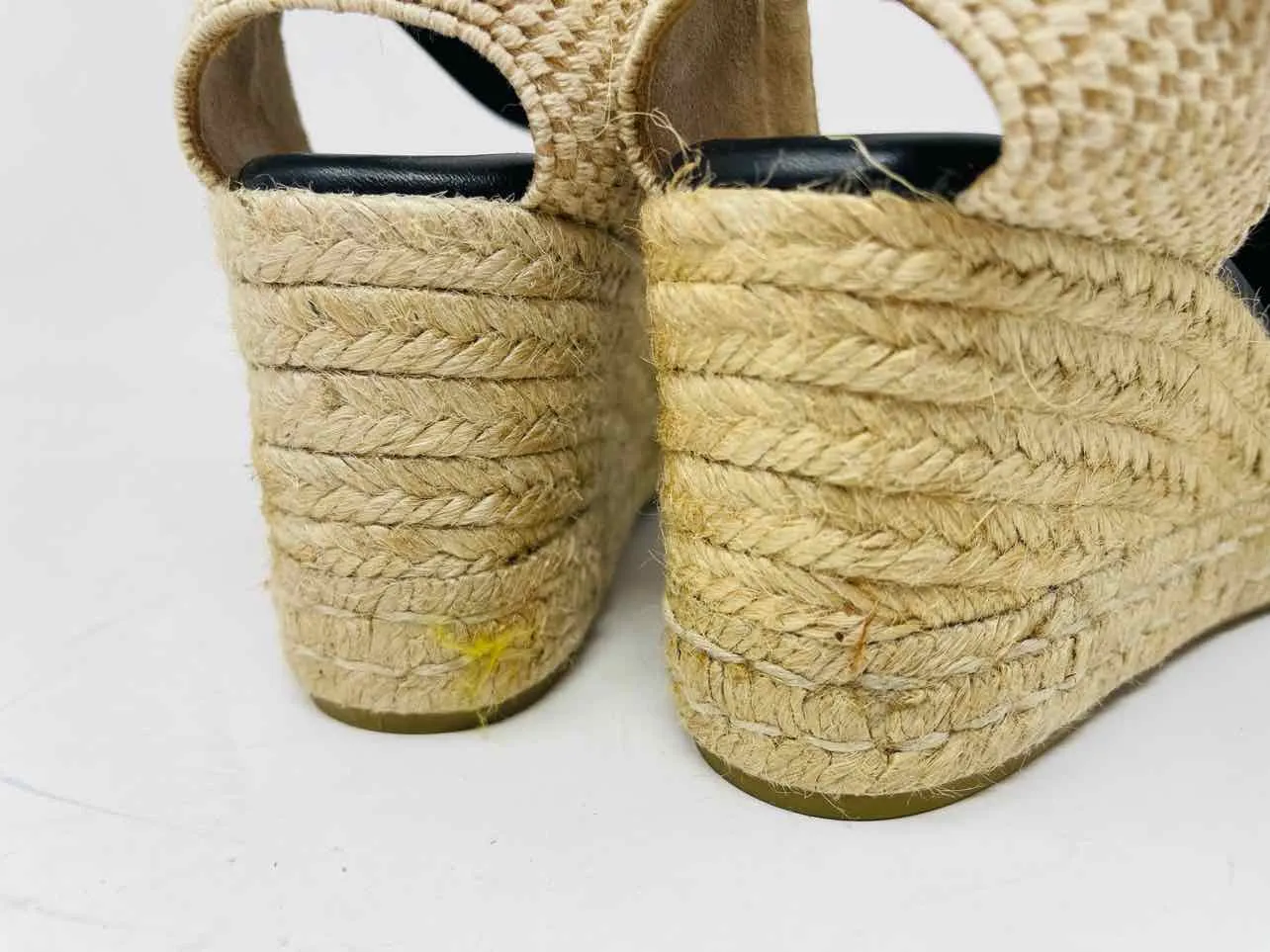 Size 10 Black/Beige Quilted Leather W/ BOX!!! Shoes Espadrilles