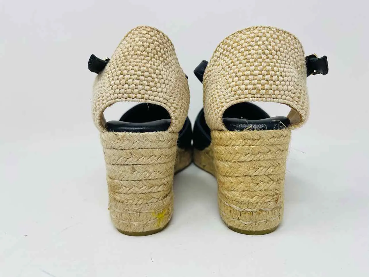 Size 10 Black/Beige Quilted Leather W/ BOX!!! Shoes Espadrilles