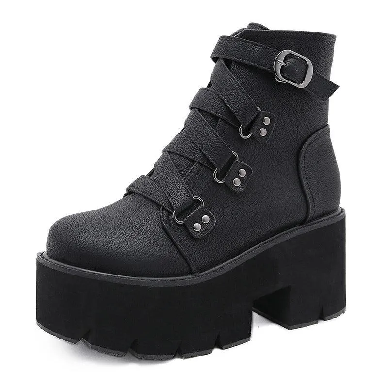 Soul Reaper Black Platform Boots