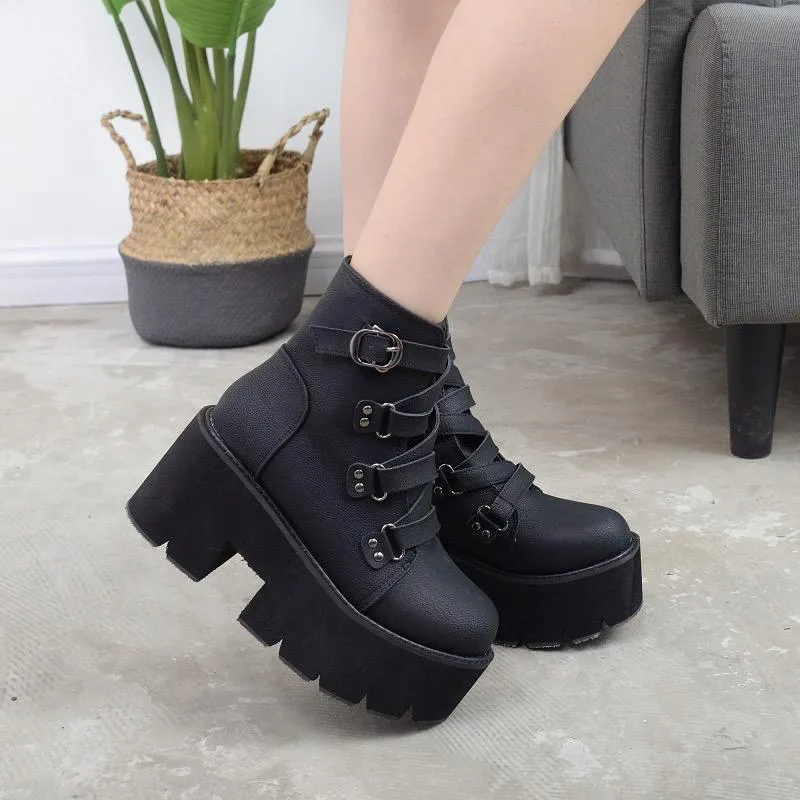 Soul Reaper Black Platform Boots