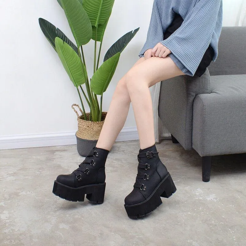 Soul Reaper Black Platform Boots