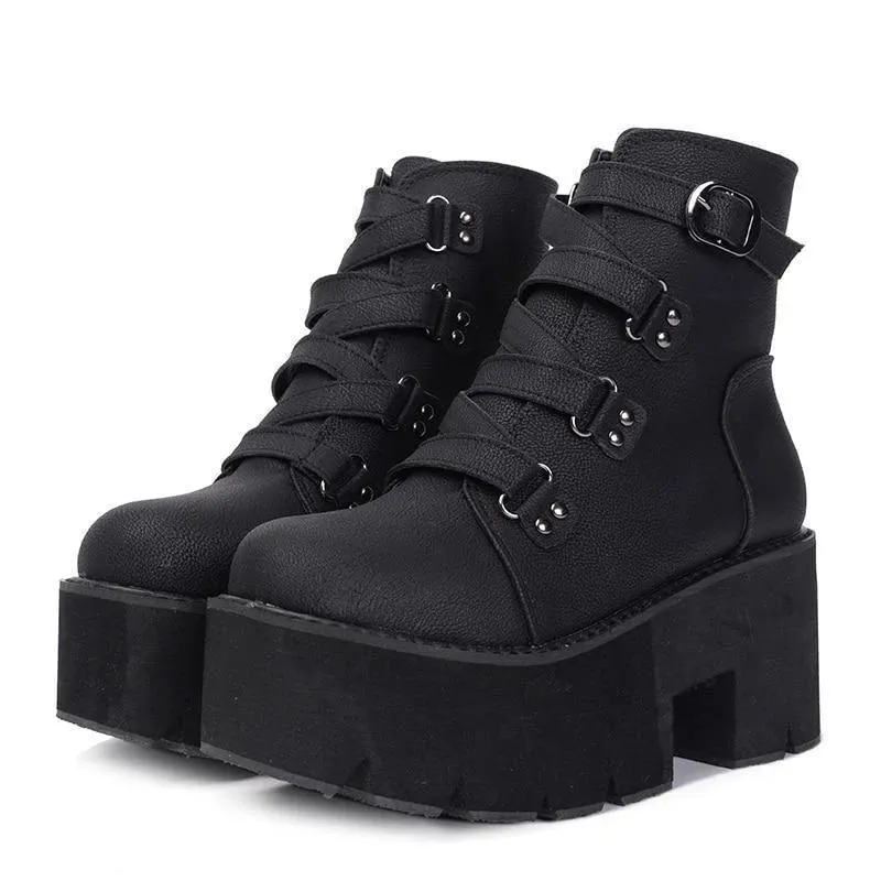 Soul Reaper Black Platform Boots