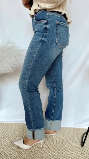 The Miss Me Cuff Jeans - Dark Wash