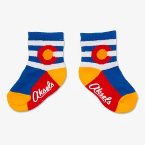 Toddler Striped Colorado Flag Socks