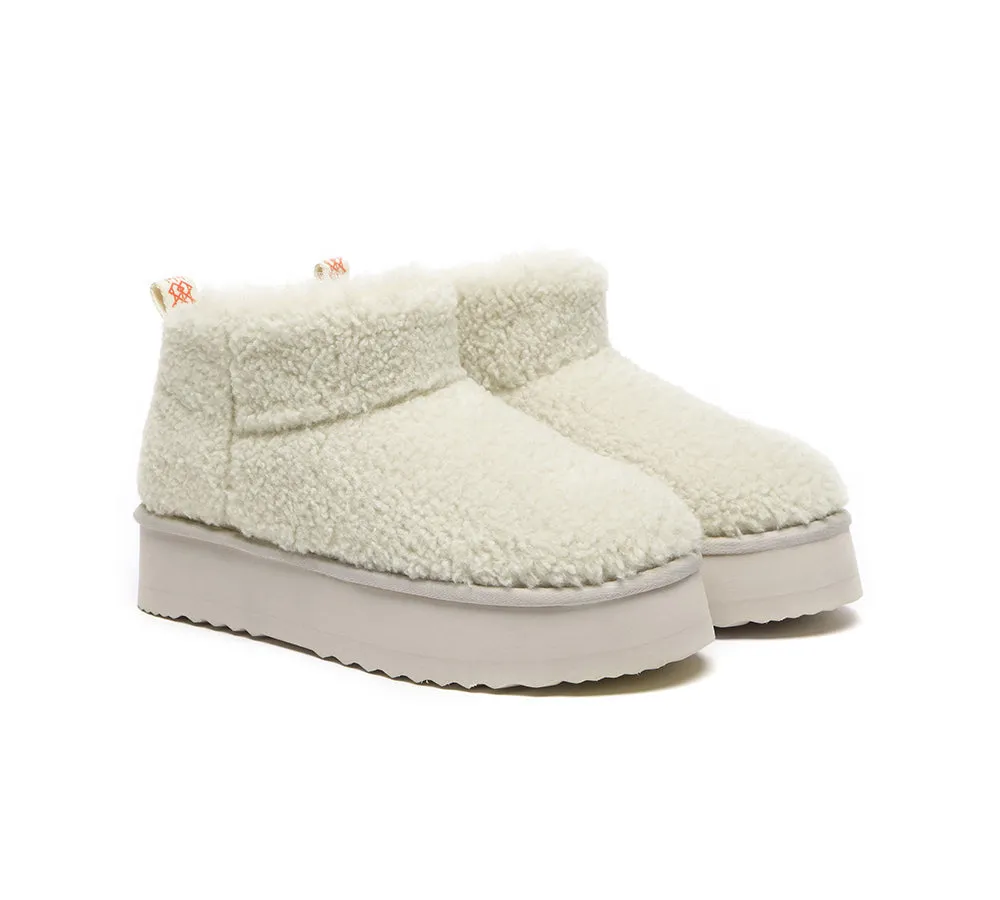 UGG Boots Sheepskin Wool Plush Ultra Platform Ankle Boots Teddycozy