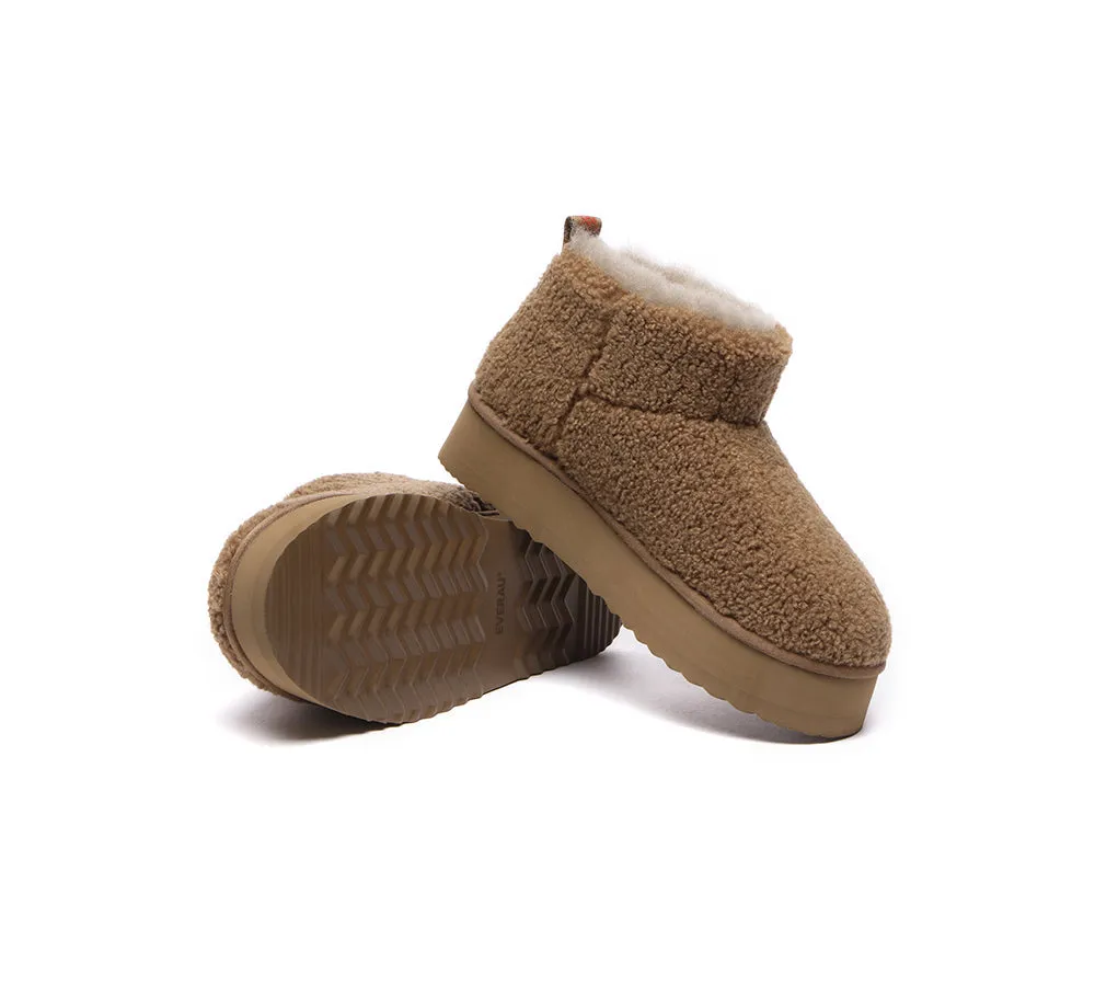 UGG Boots Sheepskin Wool Plush Ultra Platform Ankle Boots Teddycozy