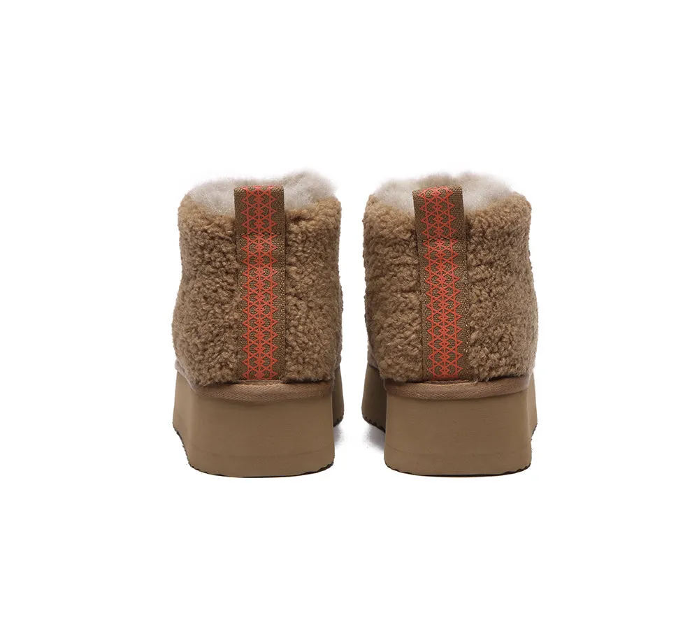 UGG Boots Sheepskin Wool Plush Ultra Platform Ankle Boots Teddycozy