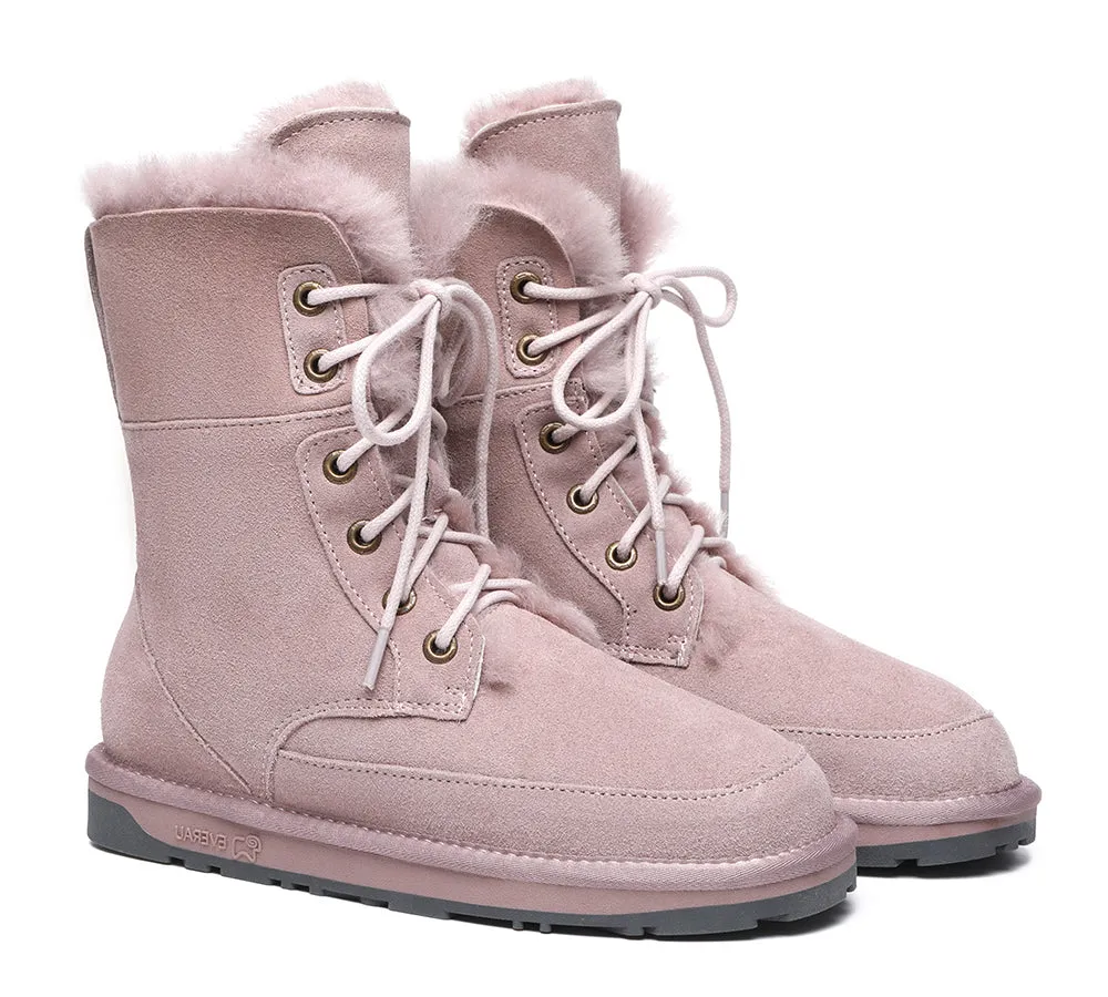 UGG Women Boots Sheepskin Wool Lace Up Ankle Fashion Boots Pathfinder