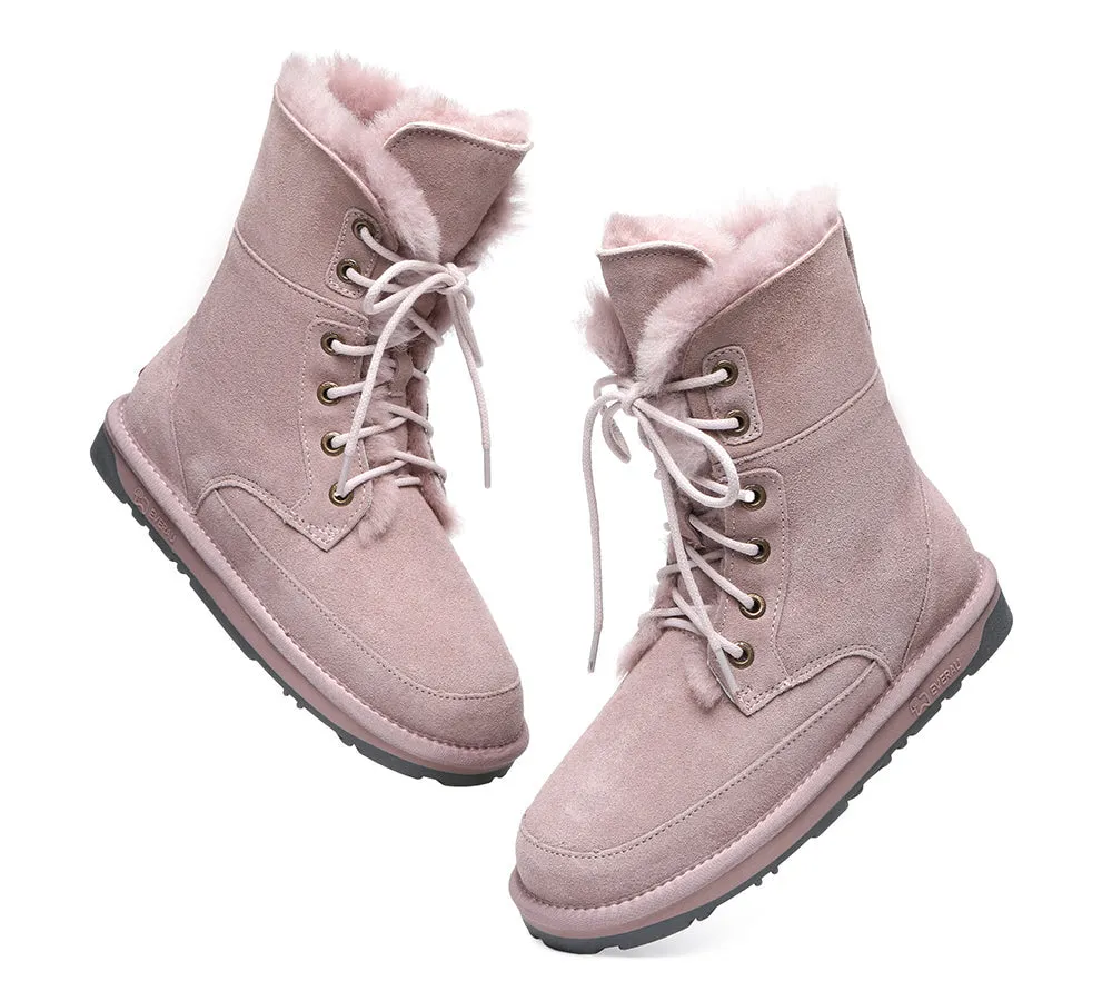 UGG Women Boots Sheepskin Wool Lace Up Ankle Fashion Boots Pathfinder