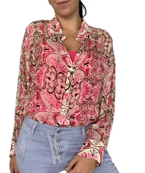 Vacanza Print Shirt Pink