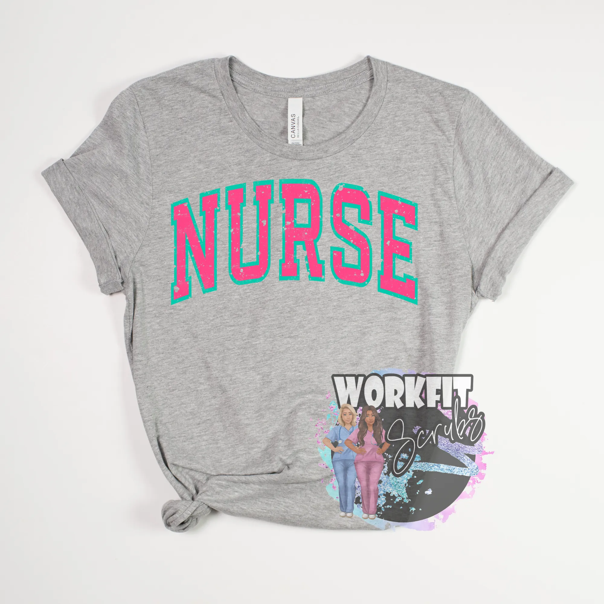 Varsity Pink/Teal Nurse Tee