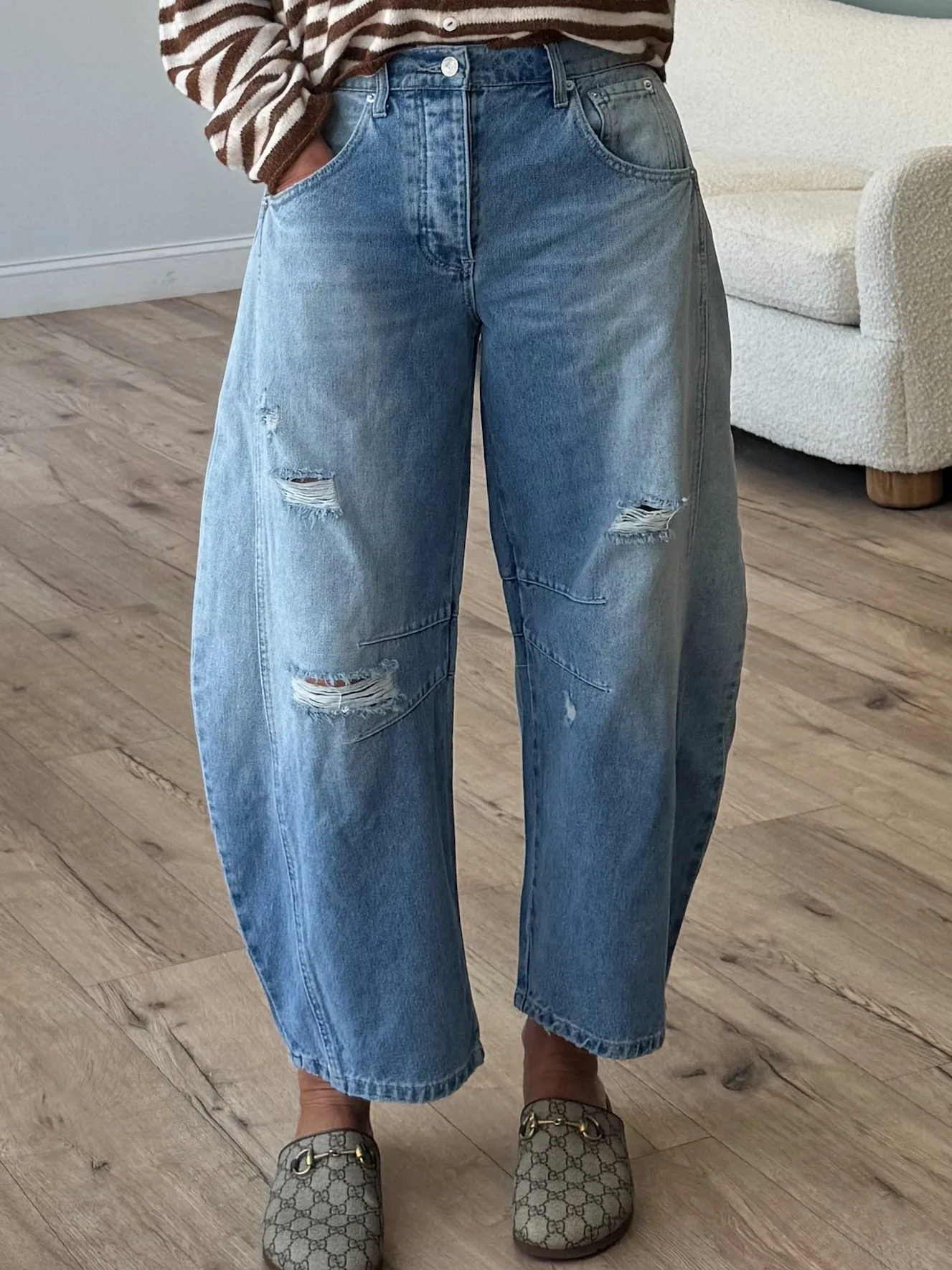 Washed Barrel Jeans