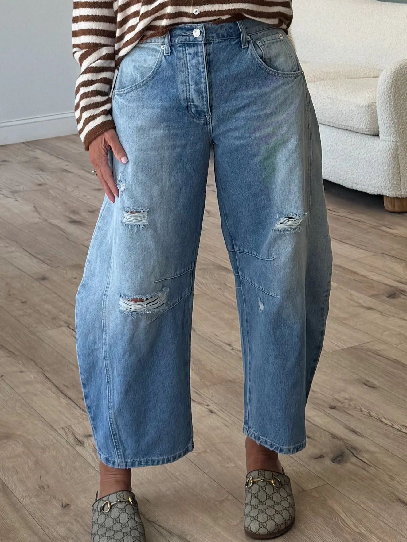 Washed Barrel Jeans