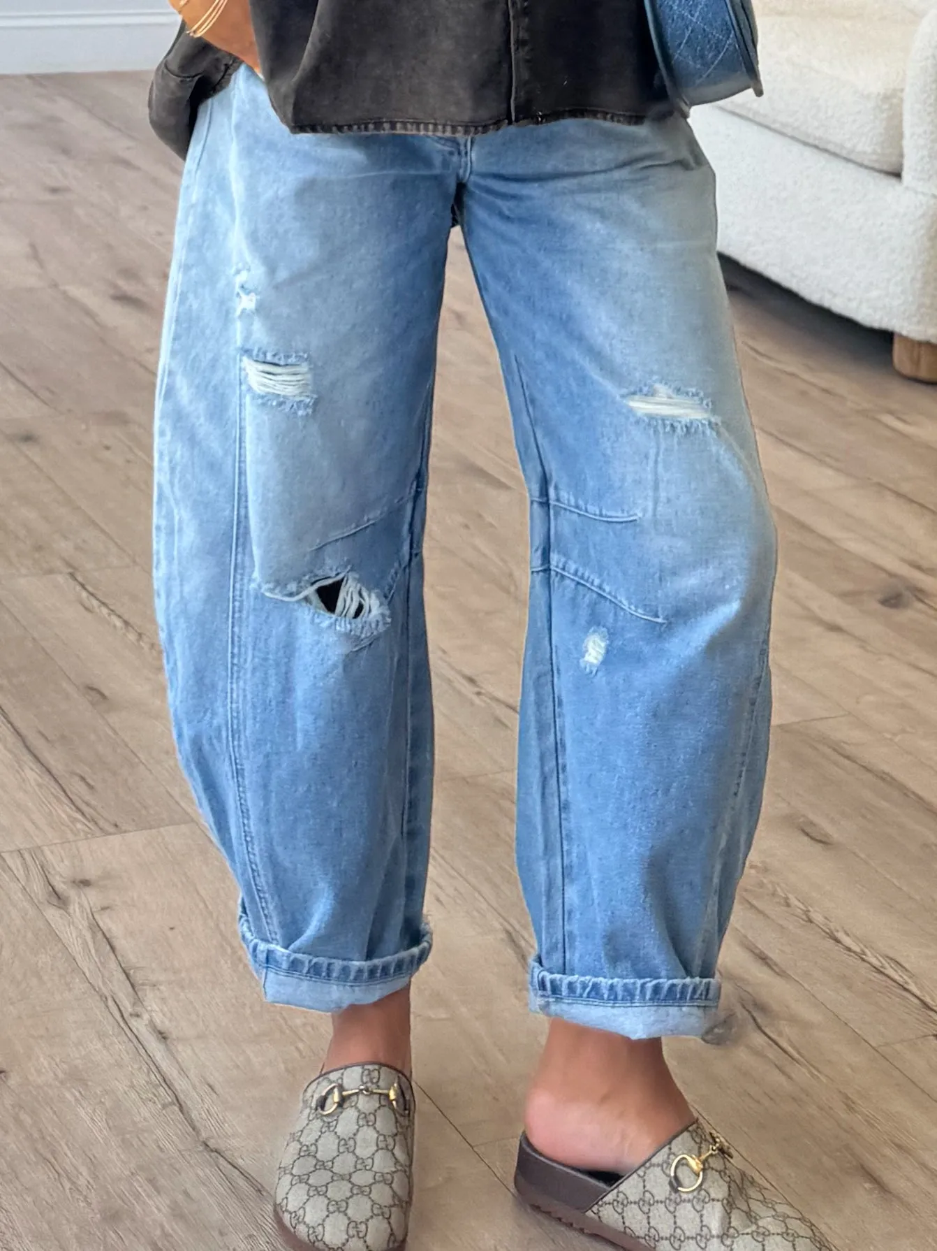 Washed Barrel Jeans