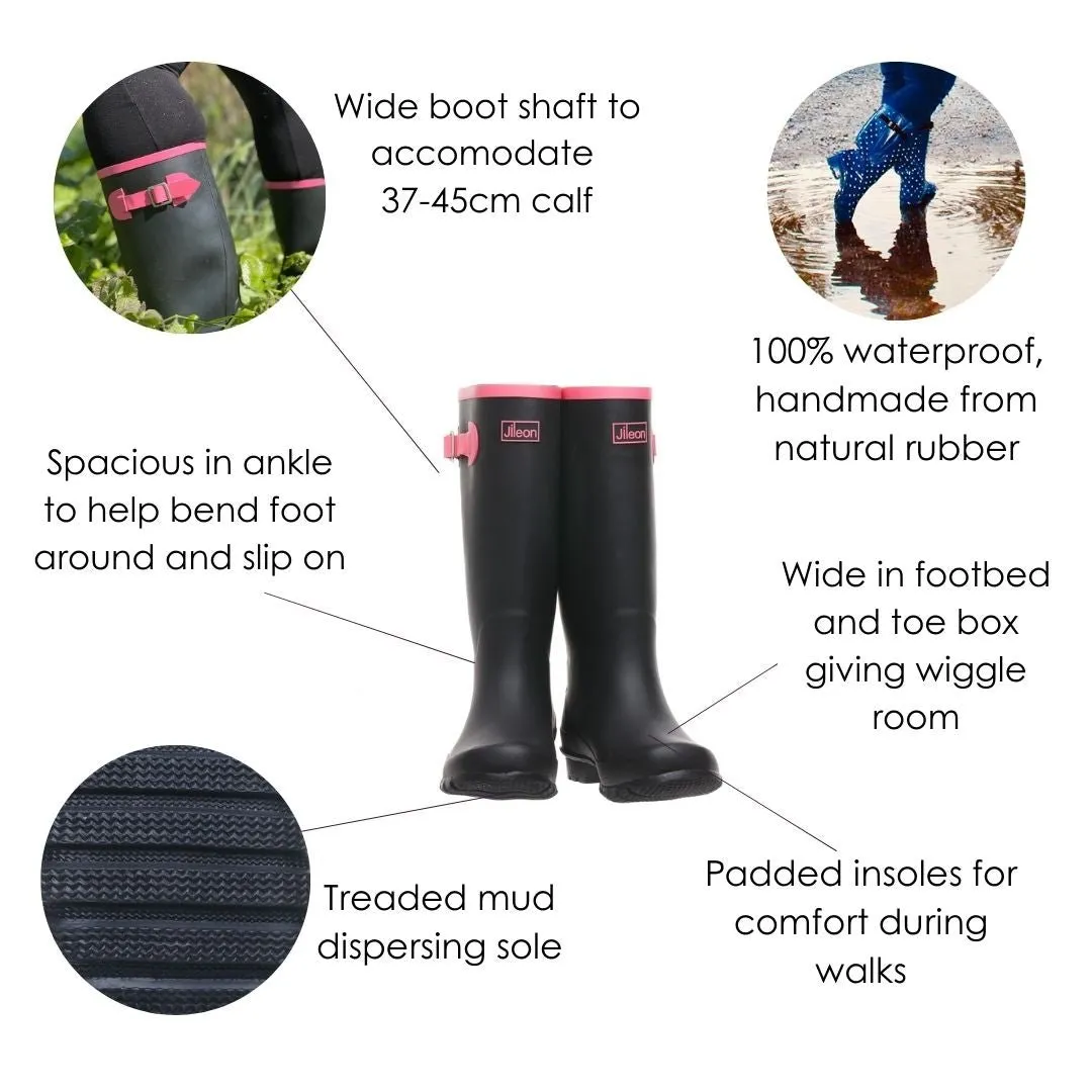 Wide Calf Wellies for Women - Up to 46cm Calf - Wide in Foot